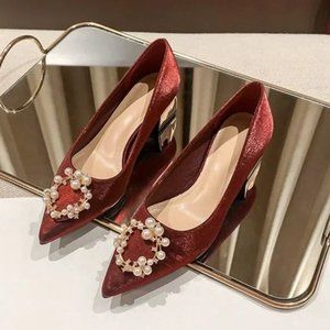 Wedding shoes are not tired of high heels single shoes